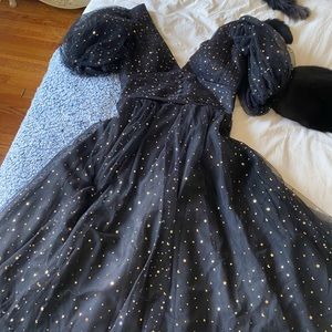 Stunning Black Starry Prom Dress